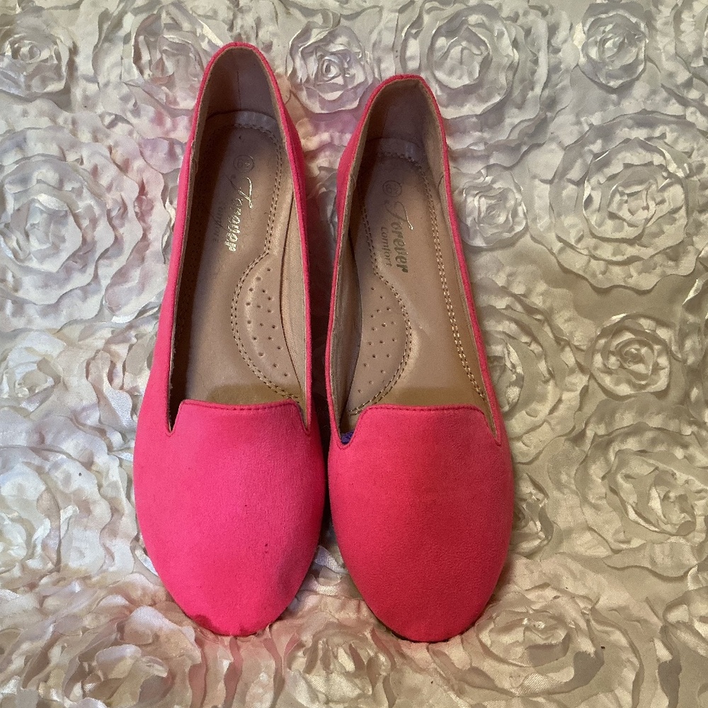 Womens flats.  Very comfortable hot pink slip ons. RESERVED NOT FOR SALE
